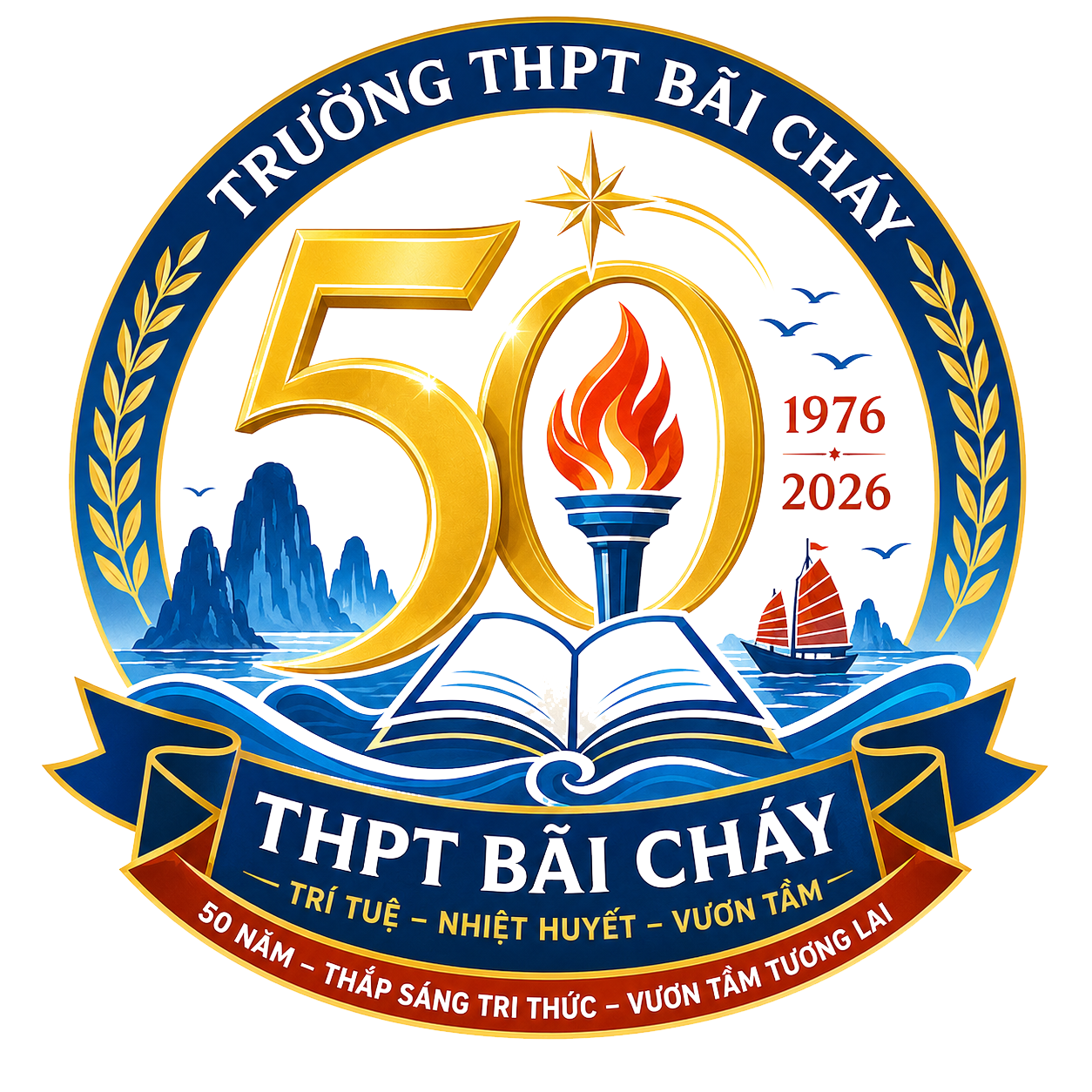 Logo kỷ niệm 50 năm Trường THPT Bãi Cháy – phương án 1