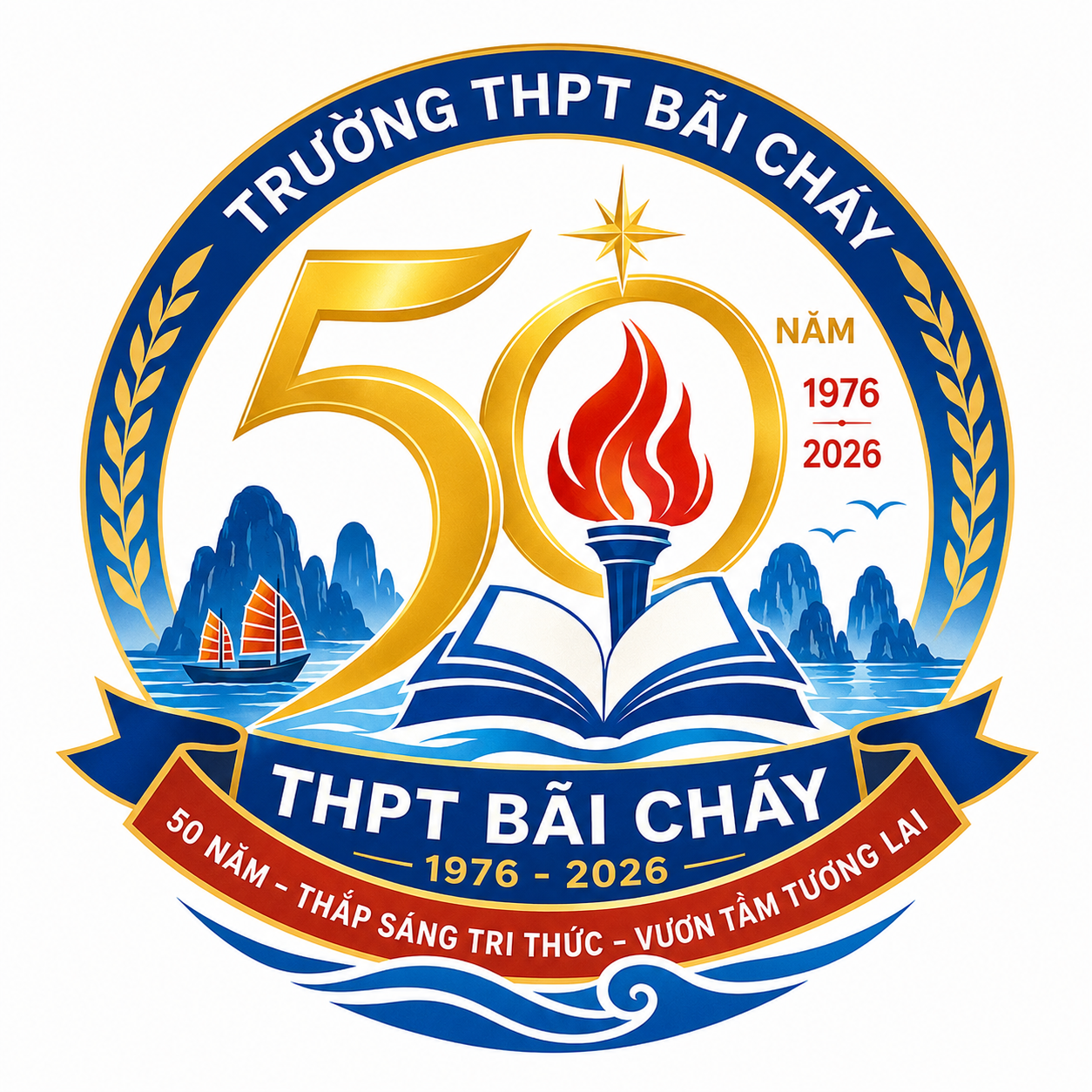 Logo kỷ niệm 50 năm Trường THPT Bãi Cháy – phương án 2