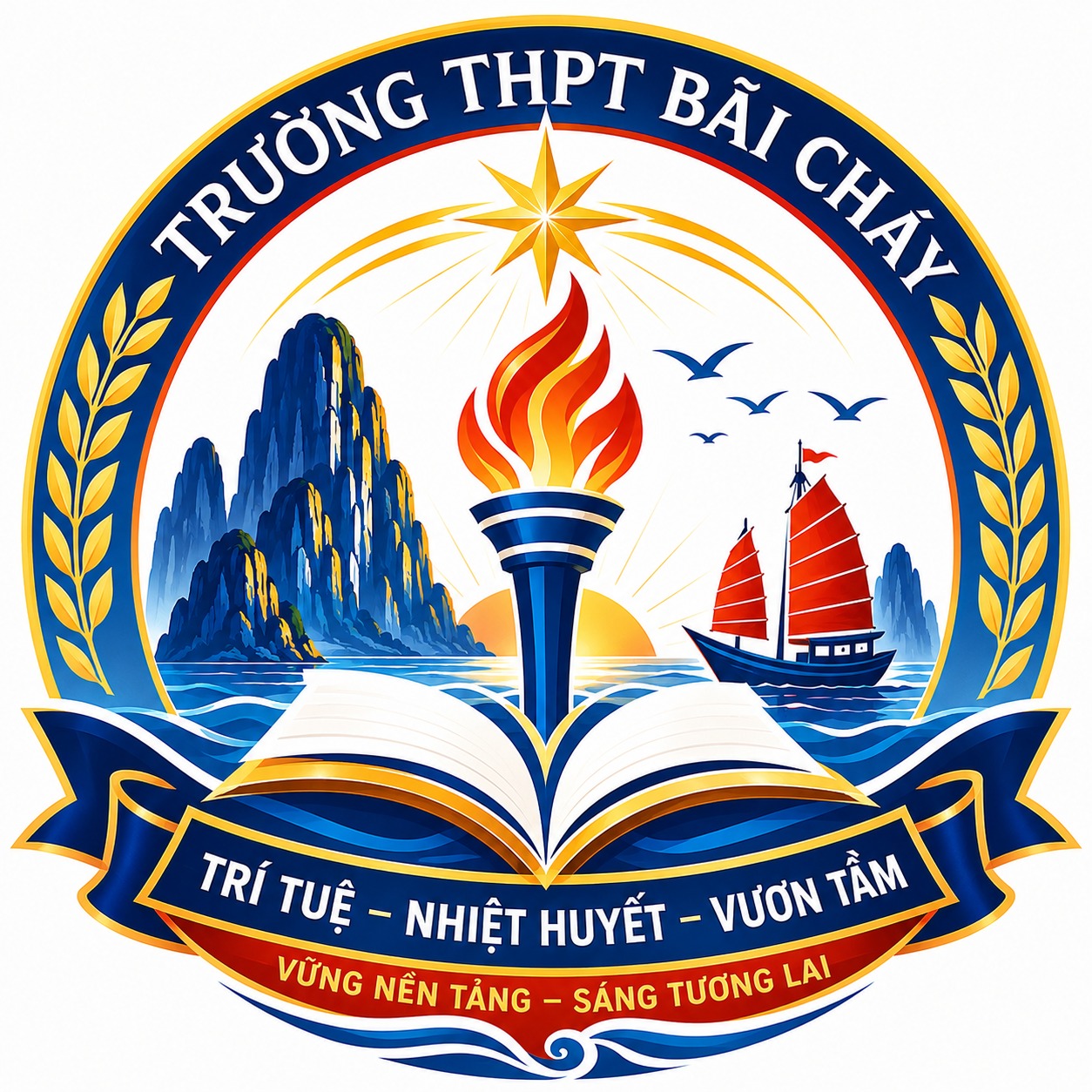 Logo Trường THPT Bãi Cháy – phương án 3
